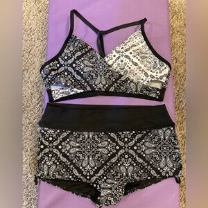 Victoria Secret PINK black and white bandana print swimsuit